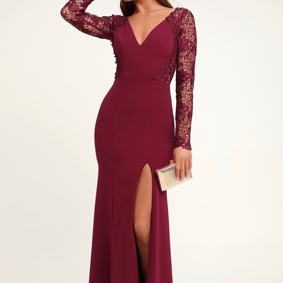 Lulus Dresses & Skirts - Long burgundy dress